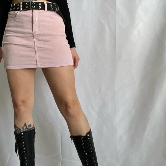 Pink Corduroy Mini Skirt - Picture 5 of 6